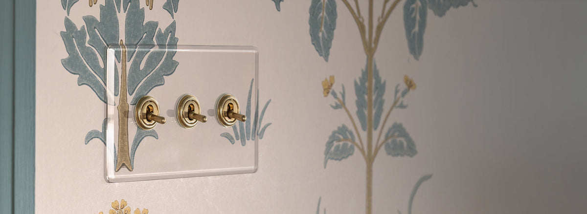Clear Antique Brass 4G dimmer light switch